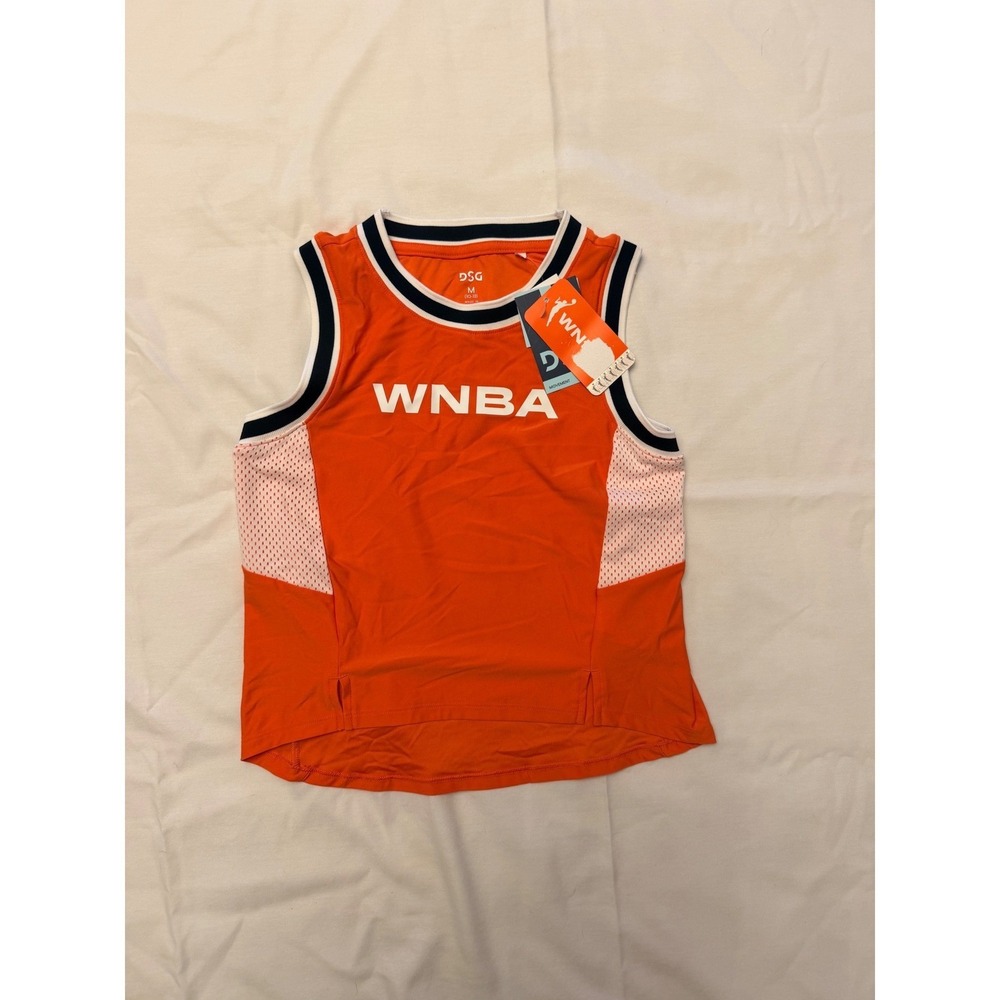 DSG WNBA Girls Basketball Jersey Orange White Mesh Sleeveless Top Size M 10-12